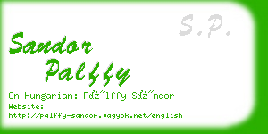 sandor palffy business card